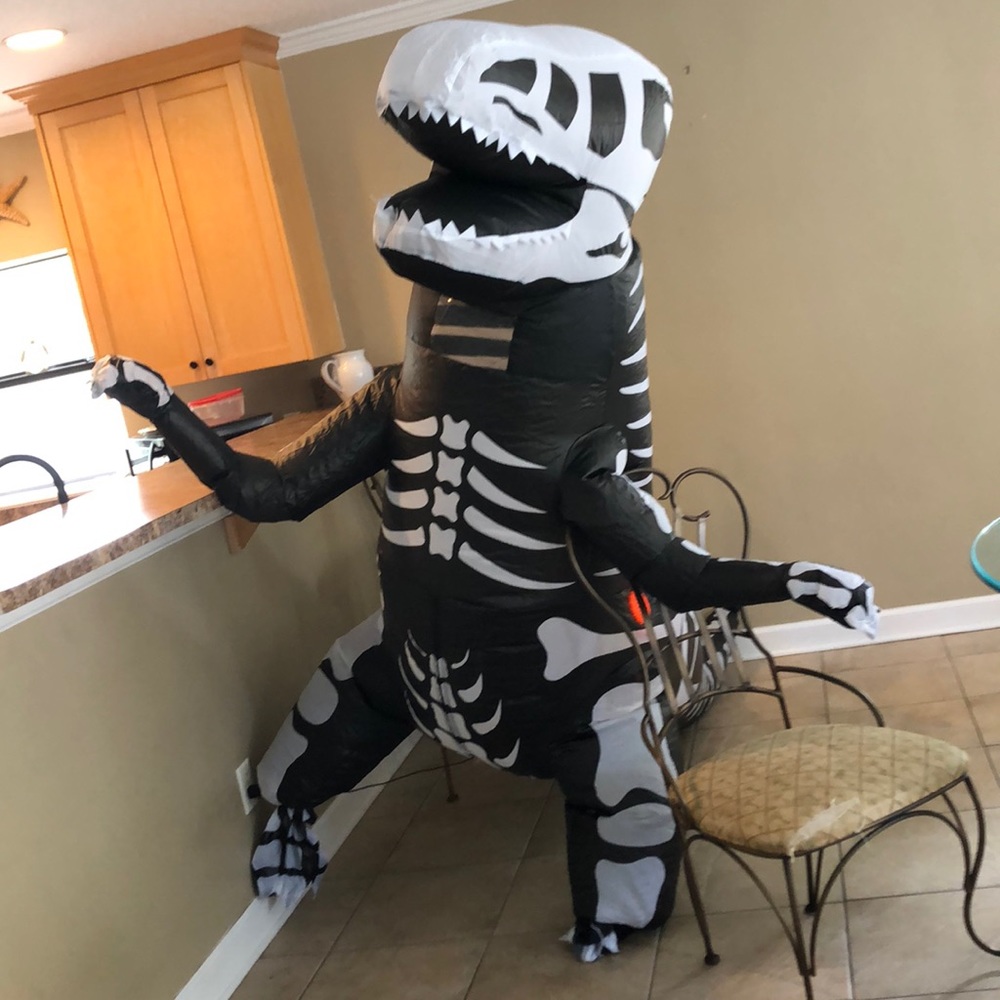 NWOT inflatable dinosaur skeleton costume